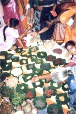 Women exchanging seeds at the seed festival